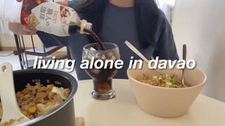 grocery vlog, ref restock | easy rice cooker recipe | living alone in the Philippines