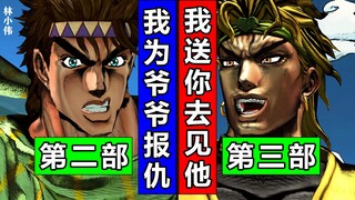 JOJO梗：跨部对话！当2部乔瑟夫与3部角色相遇！简体中文JOJO天堂之眼【4K】