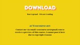 Ron Legrand – Private Lending – Free Download Courses