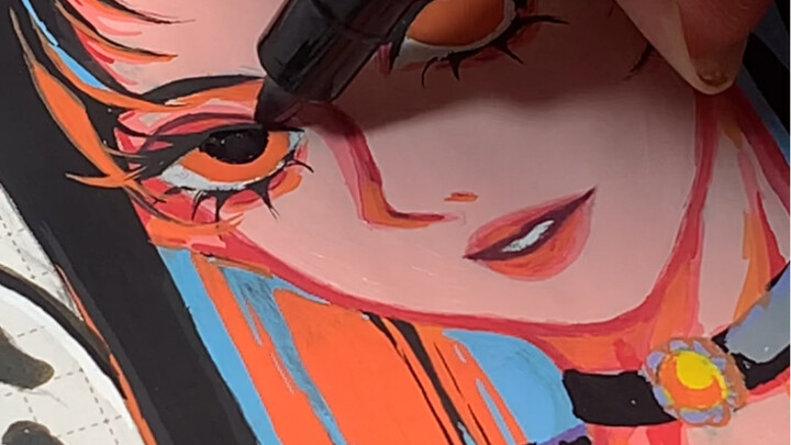 [Bút lông acrylic] Cô bé phù thủy Halloween