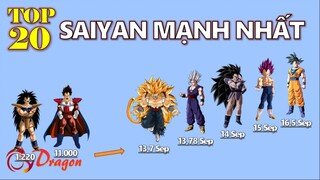 Top 20 người Saiyan mạnh nhất vũ trụ bi rồng