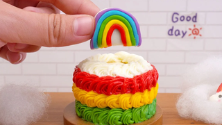 ตกแต่งเค้กเรนโบว์จิ๋วสุดฟิน เค้กสีสันจิ๋วที่น่าตื่นตาตื่นใจ