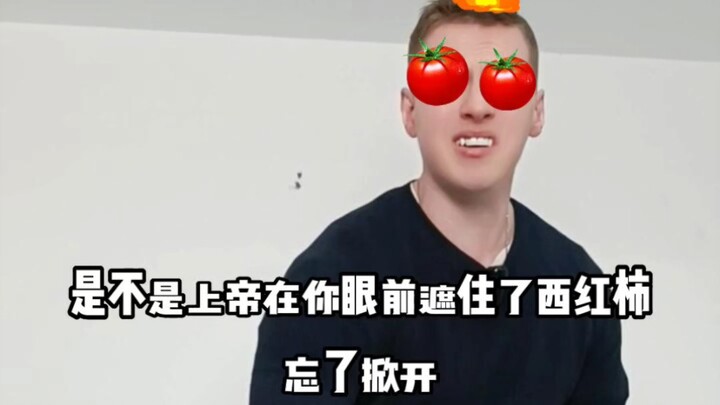 German: Did God just block the tomato from your view and forget to lift it back up?