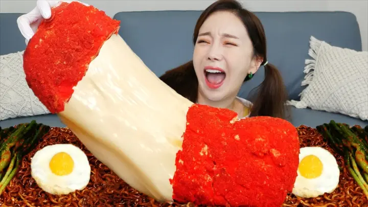 [Mukbang ASMR] 직접만든 초대형 핫 치토스 치즈스틱 🧀 레시피 Hot Cheetos Cheese Stick & Jjapagetti Eatingshow Ssoyoung