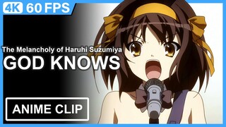 The Melancholy Of Haruhi Suzumiya - God Knows [4K 60FPS AI Remastered]