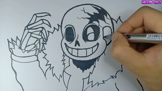 draw sans from writing Vẽ Horror Sans Bắt Đầu bằng Chữ Viết