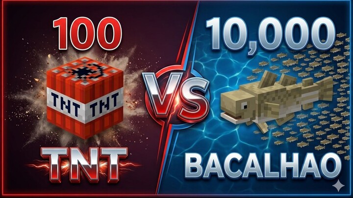 minecraft 100 TNT VS 10000 bacalao + agua