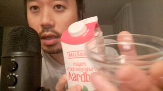 ASMR STRAWBERRY YOGHURT BOWL LICKING & ERASE YOUR NEGATIVE THOUGHTS