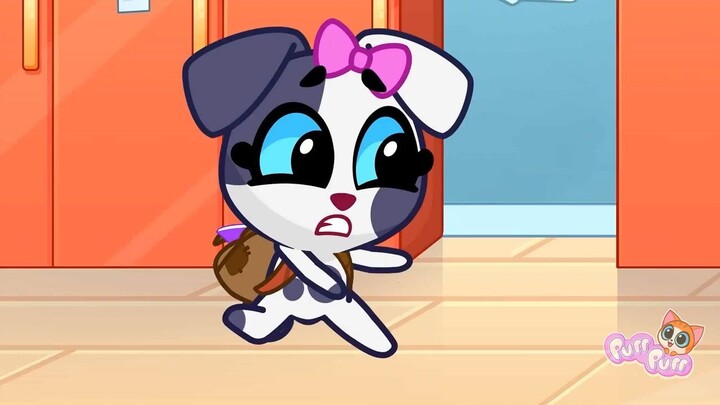 Cardboard VS Fluffy School Adventure _ Kids Learn to Be Respectful _ Useful Cart