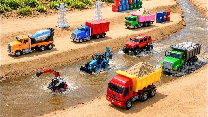 JCB video _ Volvo Tipper Tata Dumper Truck Stuck Mud Pulling Jcb 5CX _ jcb tract