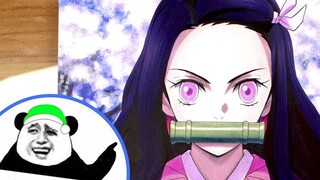 [Vẽ tay] 7 giờ vẽ tay Nezuko, bạn có thích phong cách này không?