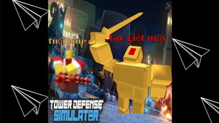Sử dụng đội hình giáng sinh để săn boss - Christmas skin in Tower Defense Simulator