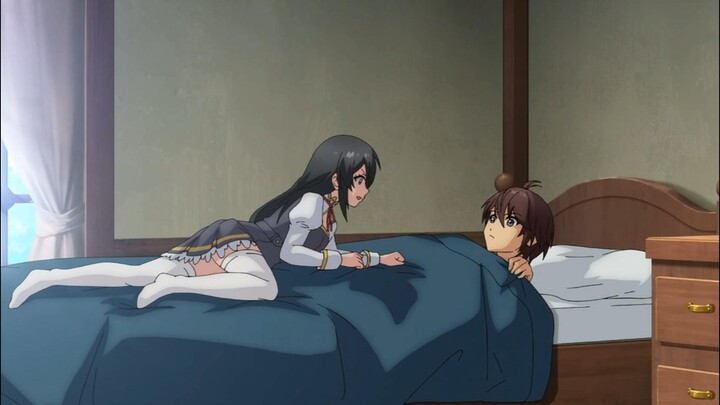 Cute sister wakes up her brother