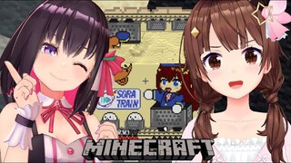 【Minecraft】トレイン地上絵２人でラストスパート！！【#SorAZ/ときのそら/AZKi】