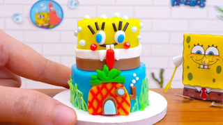 Cute Miniature SpongeBob Cake Decorating For Birthday | Satisfying Fondant Cake Idea