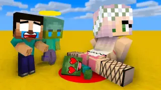 Monster School : TINY MONSTERS CHALLENGE RIP BABY ZOMBIE - Minecraft Animation
