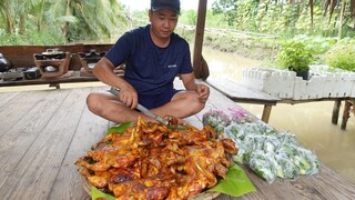 Sáng 17 con gà nướng muối ớt.  Chiều 3 con cá sòng nướng - Bin Đen Miền Tây # 289