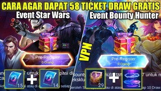 LOGIN SEKARANG!! CARA AGAR DAPAT 58 TICKET GRATIS EVENT STAR WARS & BOUNTY HUNTER MLBB + RECALL EPIC