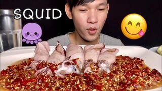 MUKBANG  EATING SEAFOOD SQUID | SPICY SEAFOOD | SAVAGE CHILI VERY SPICY