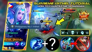 IRITHEL TUTORIAL| How To Counter Wanwan In Gold Lane | Top Global Irithel Best Build🔥