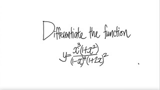 Differentiate the function y= x^3 (1+x)^2 /((1-x)^4 (1+2x)^2)