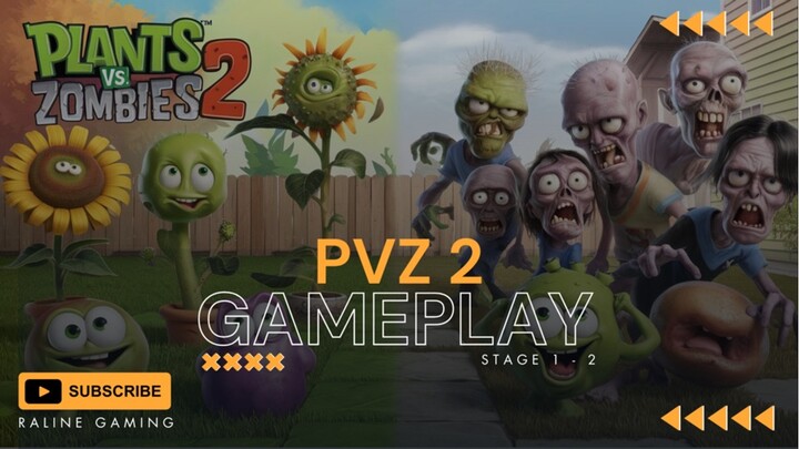 Plants vs Zombies 2 GAMEPLAY Stage 1-2