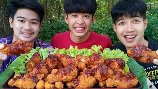 กินไก่กรอบราดซอสพริกโคตรเผ็ด!! แต่อร่อยเด็ดเผ็ดแค่ไหนก็ทนกิน.