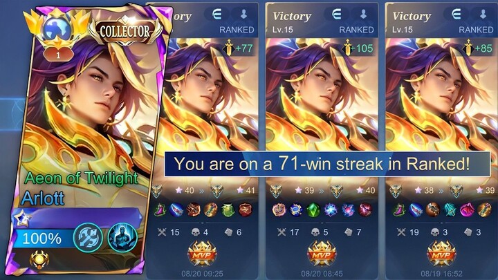 HOW I CARRY SOLO RANK & GET A WIN STREAK WITH ARLOTT!  - MLBB