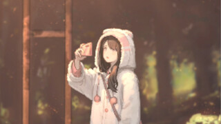 The girl in pajamas I saw while riding my bike after get off work yesterday