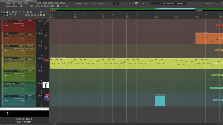 Teardown 1 (Intro) of Cue 28 - "Death on the Beach" (Score of aborted film) [TURN ON CAPTIONS!]