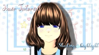Tutorial shading rambut 🍩💫|•|sakura school simulator|•|