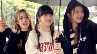 恩採宝宝隔离结束回归！LESSERAFIM 10.9人歌回归预录结束，因为下雨特意出来探望粉丝