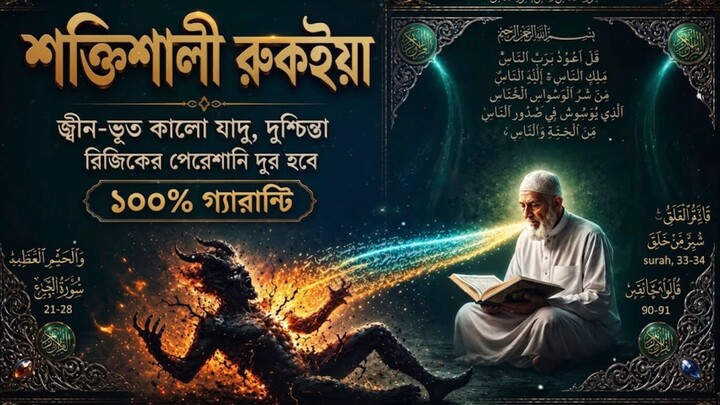 কুরআন-সুন্নাহভিত্তিক কিছু রুকইয়া ও দোয়া তুলে ধরা হয়েছে, যা নিয়মিত আমল ও আল্লাহর