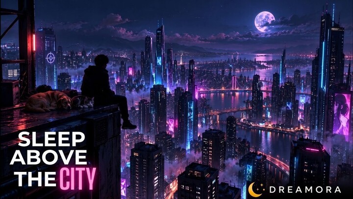Sleep Above the City | Cyberpunk Night Sleep Music | Dreamora