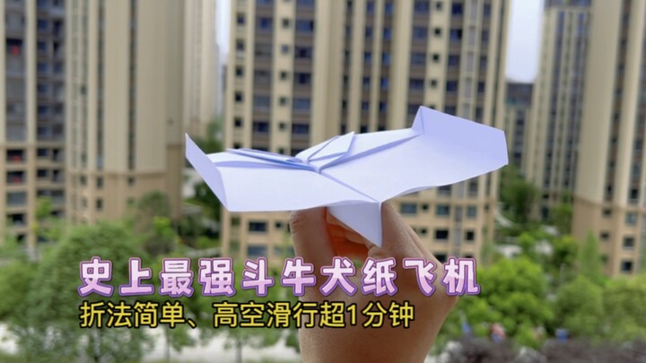 The strongest bulldog paper airplane ever—super easy to fold, flies smoothly, and can ride the wind 