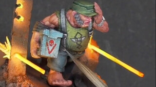 【elminiaturista】Tutorial efek khusus Warhammer 40k: Cara menciptakan dampak visual peluru yang menem