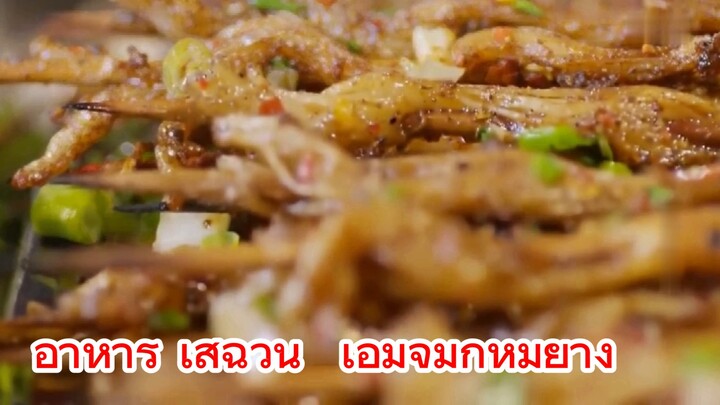 อาหาร เสฉวน  เอ็มจมูกหมูย่าง