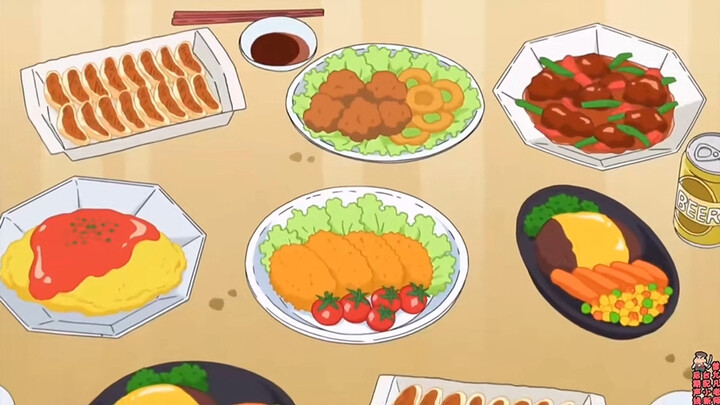 【蜡笔小新】可乐饼 牛排 煎饺 炸鸡块 厚蛋烧 用妈妈的私房钱点超美味的外送来吃哦～一起下饭吧