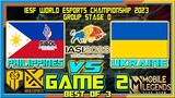 PHILIPPINES (AP BREN SIBOL) vs UKRAINE Game 2 | MLBB IESF World Esports Championship 2023 IASI Day 1