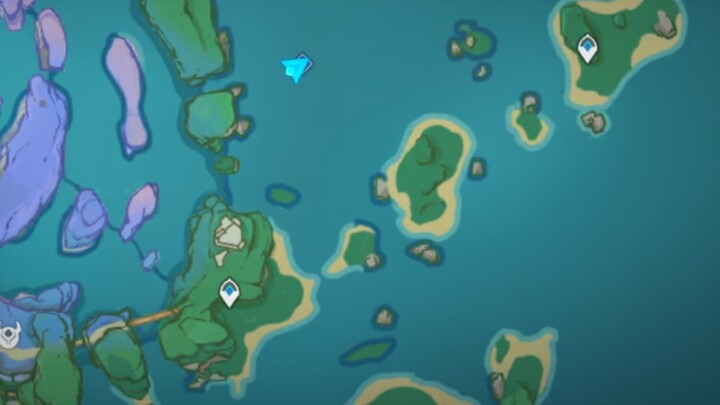 The location and route of the second key pattern of Pan in the world quest Waterstop