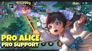 AOV : Alice Support Pro Gameplay | Full Magic Build | S Tier Champ Control Enemies || Arena Of Valor