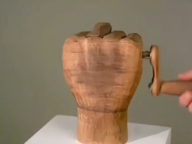German artist Jakob Grosse’s performance art and wooden contraption artworks are all deeply satirica