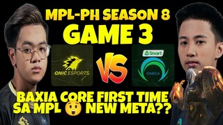 SMART OMEGA VS ONIC PH GAME 3 | MPL-PH SEASON 8 WEEK 5 DAY 1 | KIELVJ NAG BAXIA CORE?!