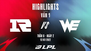 RNG vs WE | Highlights - Game 1 | Tuần 6 Ngày 2 | LPL Mùa Hè 2022