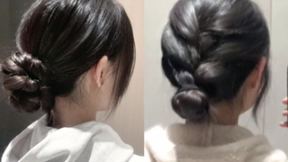 4️⃣ cara mengikat rambut model sanggul 🤩 Cocok banget untuk yang nggak pandai berkreasi!!