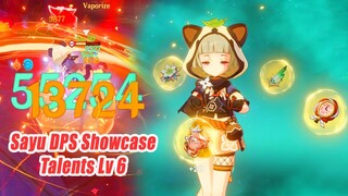 Sayu C1 Talents Lv6 Damage Showcase Gameplay - The Most Fun Character to Play