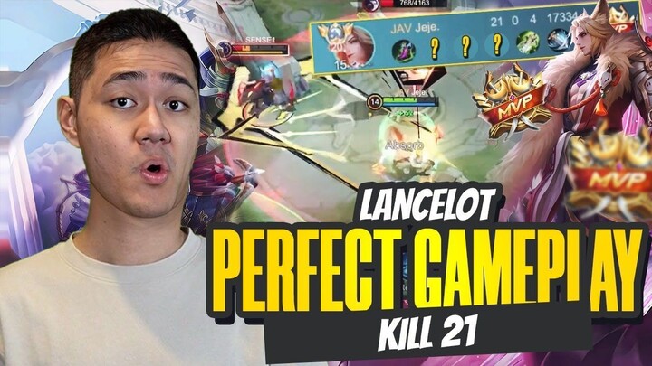 LANCELOT NEW PATCH JEJE OTW GLOBAL 1 PERFECT GAMEPLAY KILL 21 ! - Mobile Legends