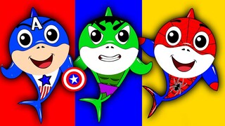 SUPER HERO Hickory Dickory Dock + More Shark Song | JOJO BOYS