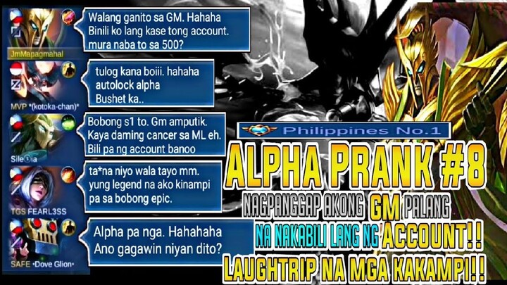 First time sa epic Prank! Grabe Laughtrip. Literal na 1 vs 5 ang nangyare! META-ALPHA! |MLBB