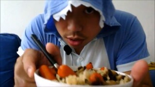 ASMR EATING SOUNDS - PASTA SOUP AND SMOKED CHEESE SAUSAGES